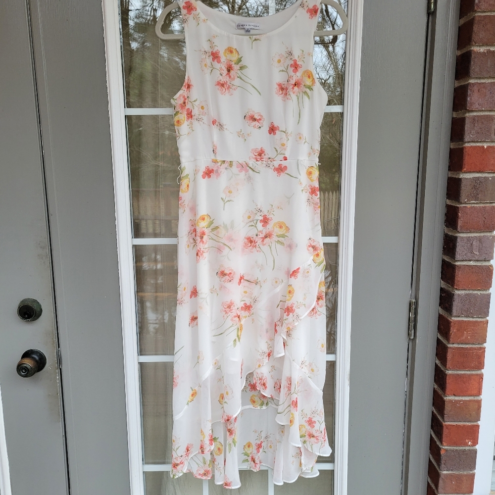 Sandra Darren Sleeveless Floral High Low Dress | Size 8